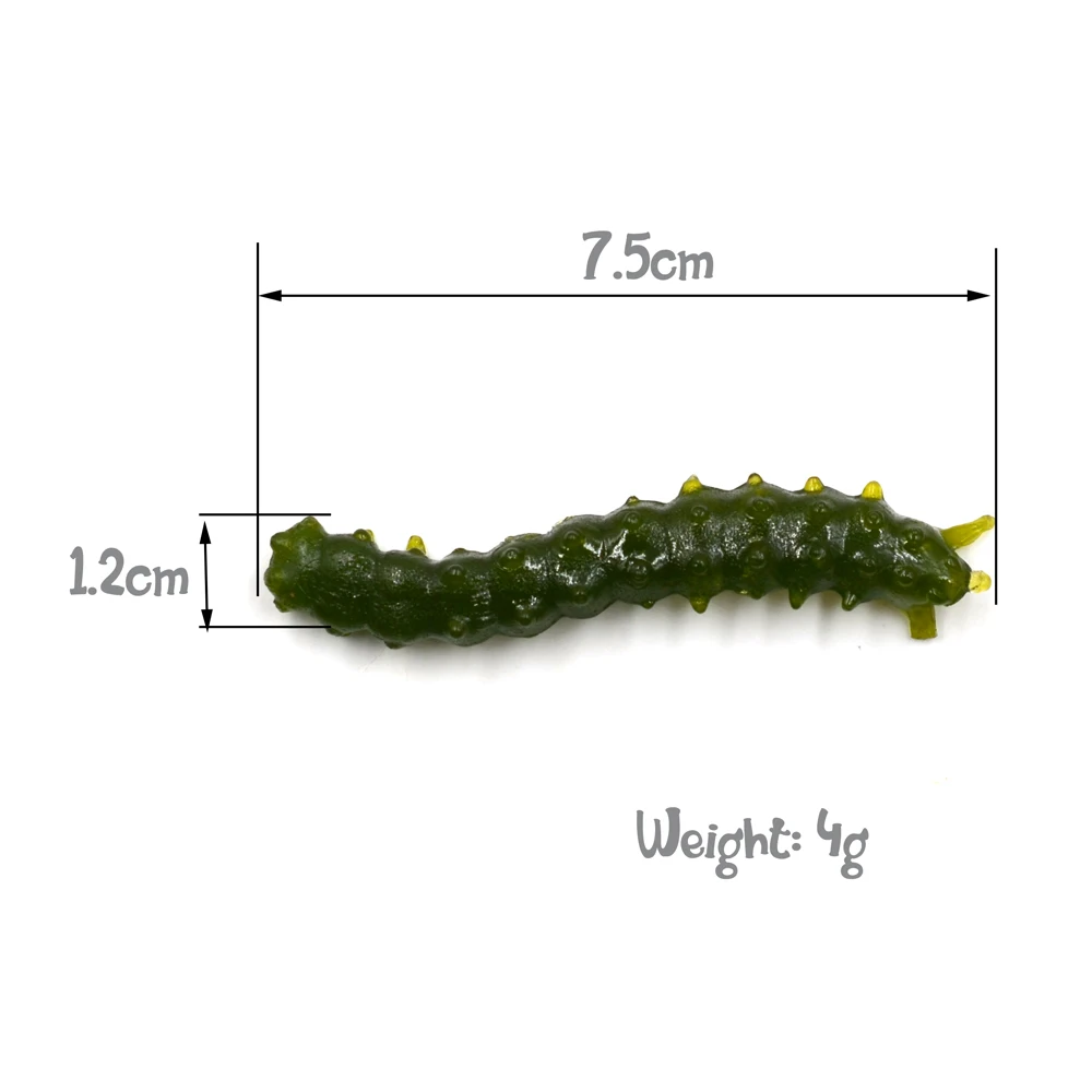 MNFT 12pcs 75mm 4g Larva Soft Lures Environmental TPR Bait Fishing Lure Carp Fishing Bait Artificial Multiple Colour Soft Worm