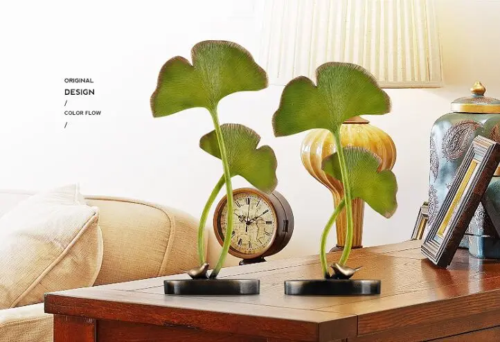 Nordic style ginkgo leaf bird art decoration resin model statue handicraft sculpture living room bedroom Home decoration a2028