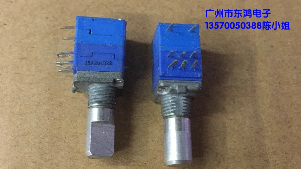 Rk09 potentiometer double belt switch a20k produced by Taiwan, with shaft length of 15mm and half handle