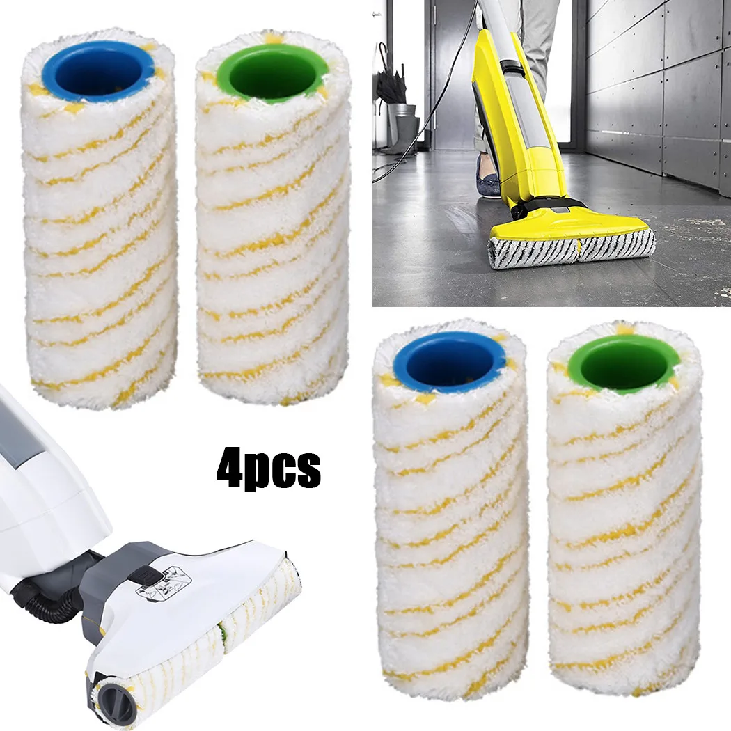 4 Rollers For Karcher FC3 FC5 FC7 FC 3D Premium Electric Floor Cleaner Tool Laminate Carpet Accessories Machine Washable 15CM