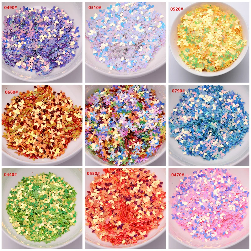 5 leaf petal flowers Seuqin Flat Gear Round Gear PVC Loose Sequins Paillettes Wedding Craft DIY Housewear Furnishings Sewing