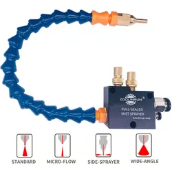 완전 밀봉 미스트 냉각수 윤활 냉각 분무기, 범용 황동 스프레이 포트, CNC 선반 밀링 드릴 조각 기계