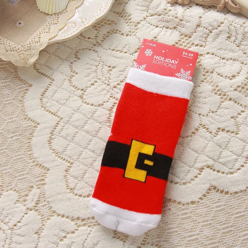 2020 Xmas Kids Socks Snowman Printed Boys Girls Socks Cotton Floor Thick Feetwear Christmas Sock Anti Slip Children Socks