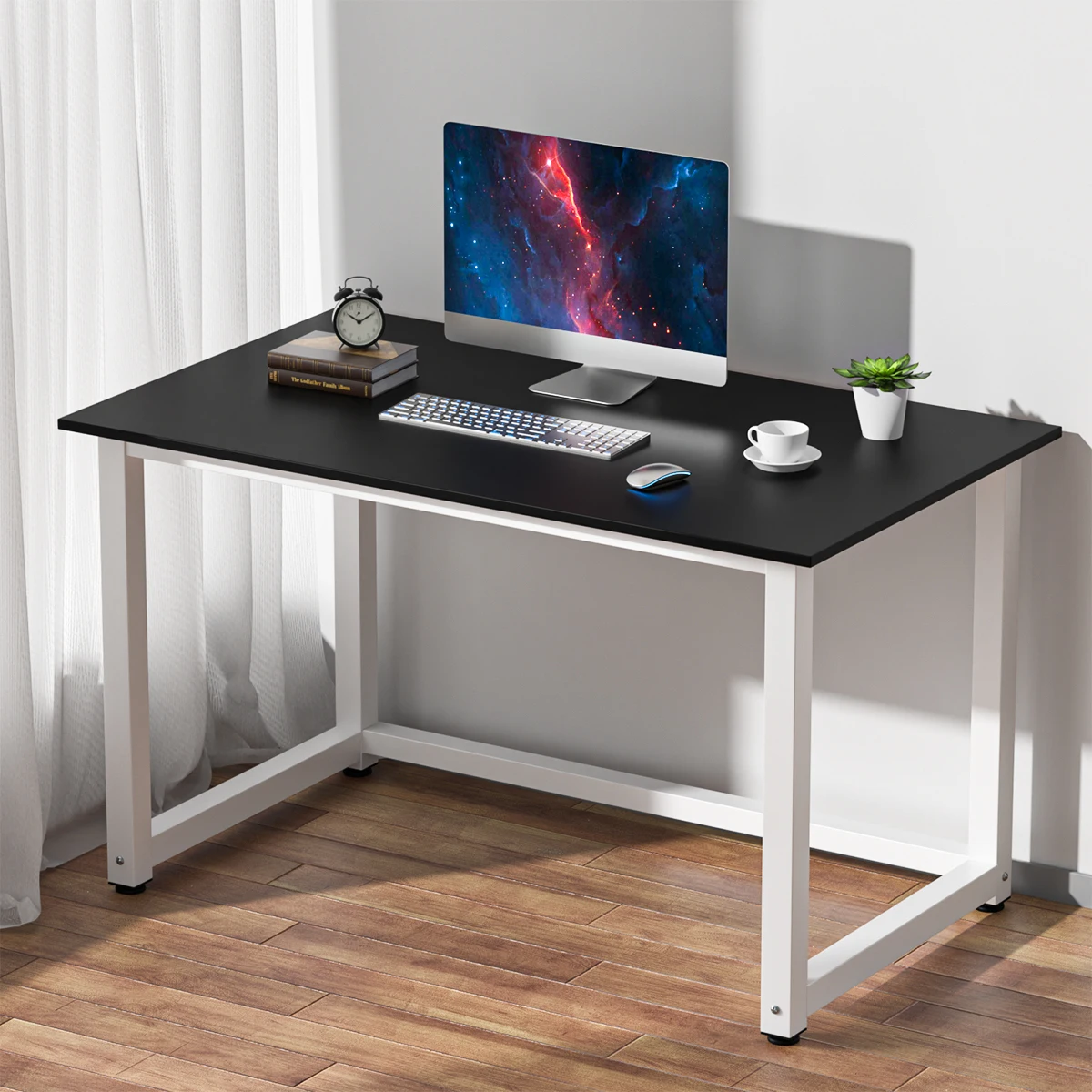CZ FR Fastshipping Modern Office Desk Computer Table Laptop Study Table Metal Steel Frame Easy Assemable Home Office Workstation
