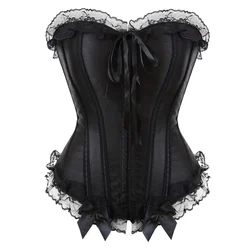 Women's Black Fashion Sexy Lace Up Shapewear Tops Body Shaping Overbust Corset