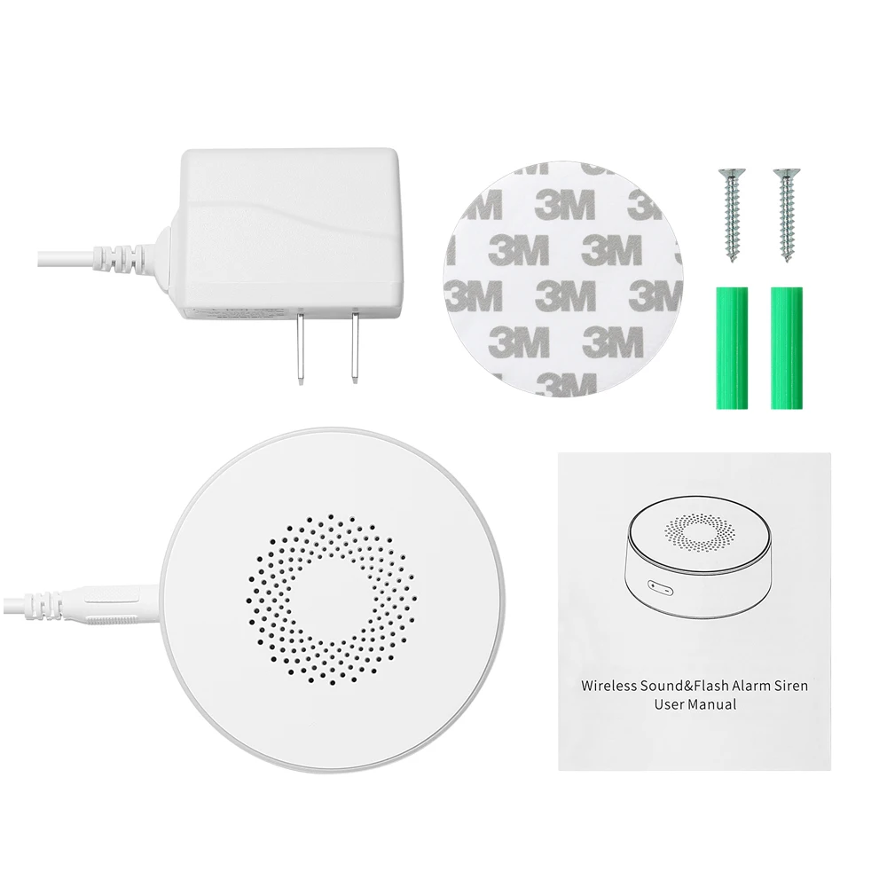 Intellithings Tuya Smart Zigbee Wireless Audible and Visible Alarm Sound and Flash Alarm Siren Detector Sensor Smart Life App