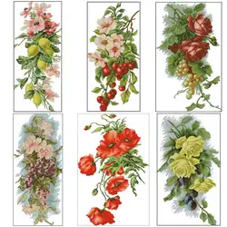 Vertical Bouquet Patterns Counted 11CT 14CT 18CT Cross Stitch Sets DIY Handmade Cross-stitch Kits Embroidery Needlework Crafts