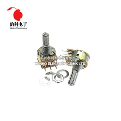 5pcs WH148 B1K B2K B5K B10K B20K B50K B100K B500K 6Pin 20mm Shaft Amplifier Dual Stereo Potentiometer 1K 2K 5K 10K 50K 100K 500K