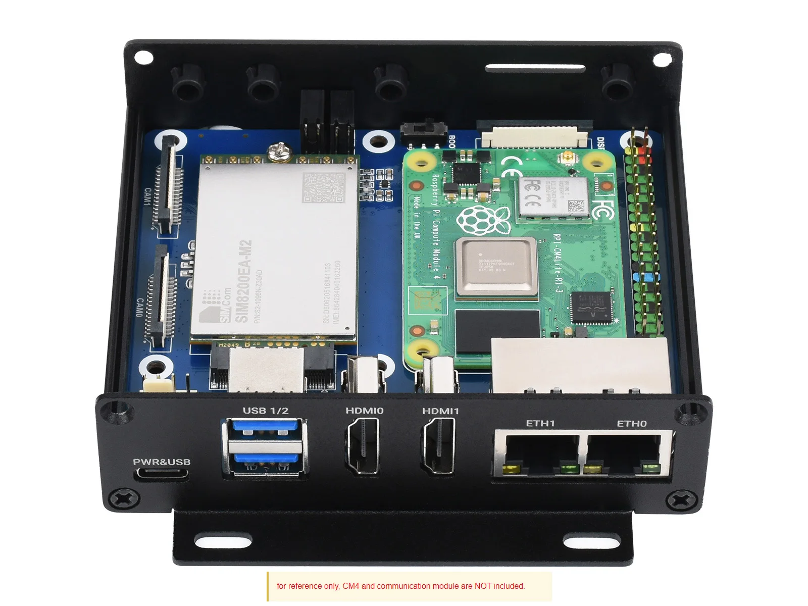 Mini-computer Dual Gigabit Ethernet 5G/4G basato sul modulo di calcolo Raspberry Pi 4 (non incluso), custodia in metallo, con ventola di