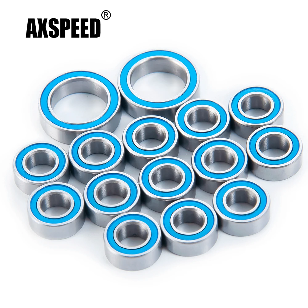 AXSPEED 15Pcs Wheel Hub Axle Sealed Bearing Kit for ECX 1/10 2wd 1/10 RC Car Truck Model Accessories Upgrade Parts