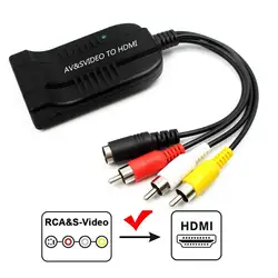 AV S Video to HDMI Video Converter Adapter 720p/1080p HD Video Converter Switchable resolution for TV VHS VCR DVD