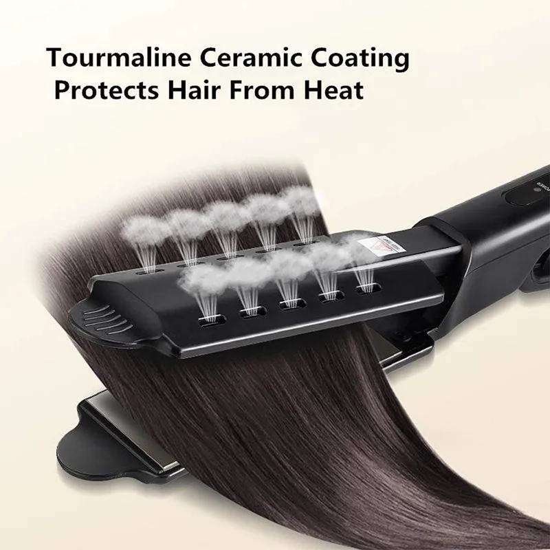 Venting Hair Straightener Universal Voltage 4 Gears Adjustable Temperature Ceramic Tourmaline Anion PTC Heating Hair Flat Iron