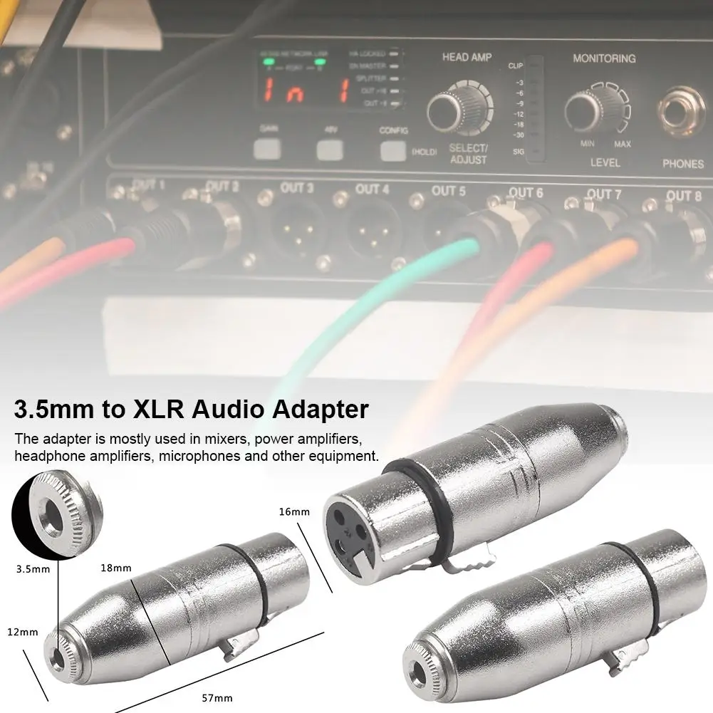 3.5 Female To XLR Female Adapter SA533 With Zinc Alloy Assembly Housing For Mixers Power Amplifiers Microphones Home Audio Video