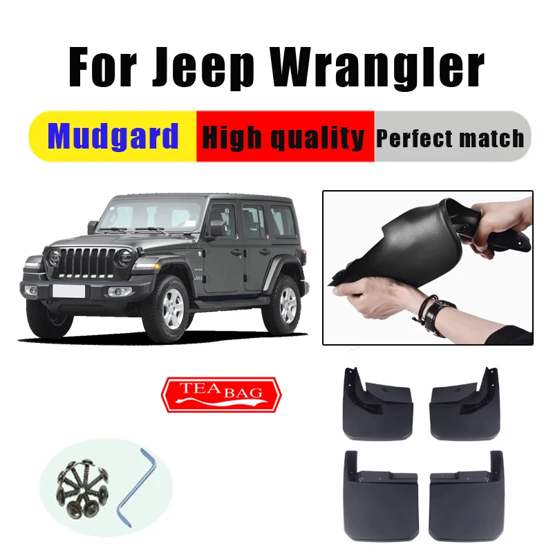 

Mud Flaps For Jeep Wrangler Sahara JL JK 2004-2020 Mudguards Fenders Splash Guards Car Accessories Auto Styline 4 PCS