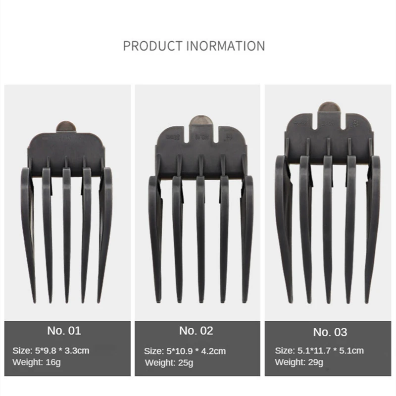 3pcs/set Electric Clipper Large Limit Comb Is Suitable For Wahl Universal Push Shear Black 32/38/51mm G0310