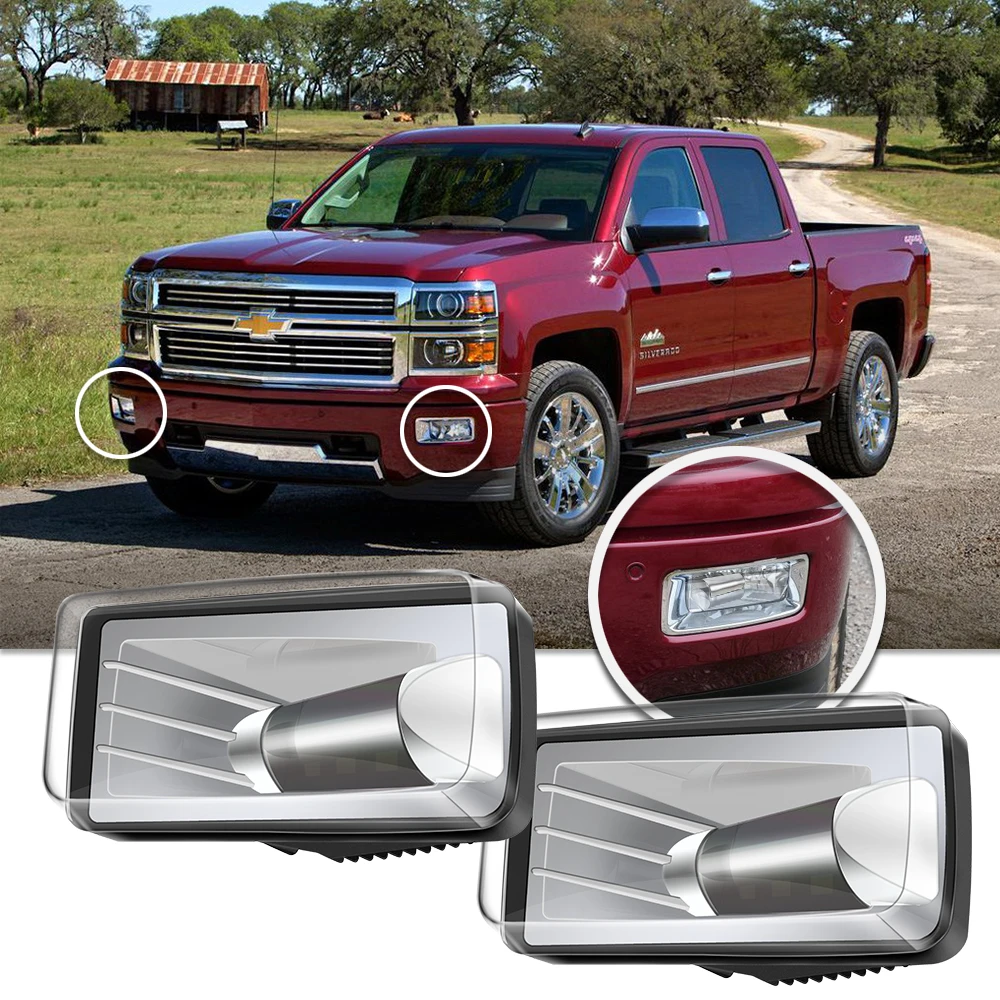 

For Chevy Silverado 07-16 led fog lights Front Square Driving Fog Lamps for GMC YUKON 2015-2016