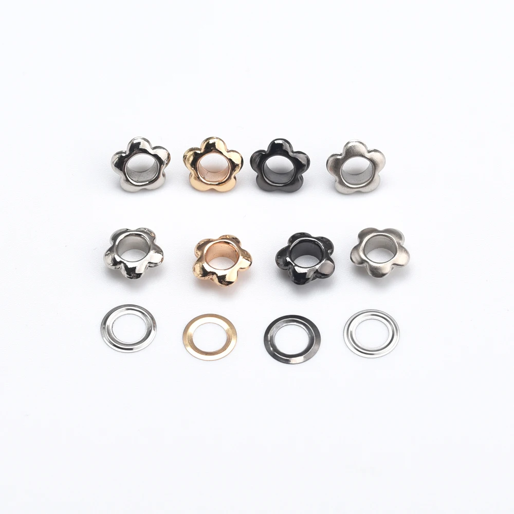 200 مجموعات/وحدة الداخلية ثقب 6 مللي متر المعادن النحاس الثقوب غسالة زهرة شكل الحلقات المعدنية الفضة/أسود/الذهب السفينة حرة JY-015 #2