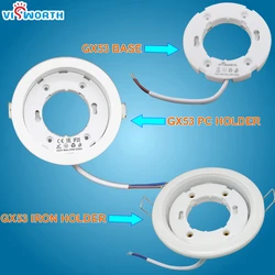 GX53 Lamp Bases Circular Pc Gx53 Holder ac 110V 240V Fireproof Cupboard Led Gx53 Holder with Wire