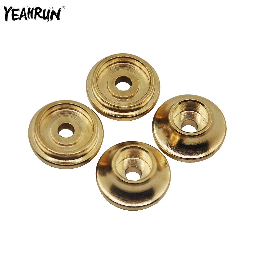 YEAHRUN 4Pcs Brass Internal Counterweight Spring Retainers Shock Cups For 1/10 TRX4 TRX6 RC Crawler Car