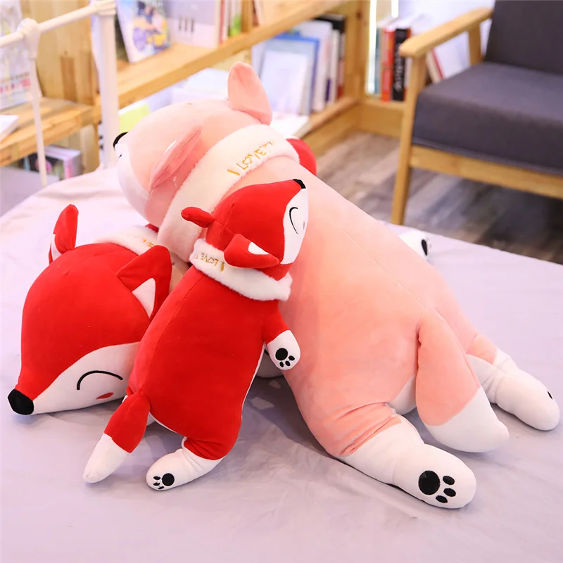 35cm-90cm Kawaii Fox Dolls Stuffed Animals Fox Plush Toys for Girls  Plush Pillow Fox Fluffy Doll Birthday Gift For Children