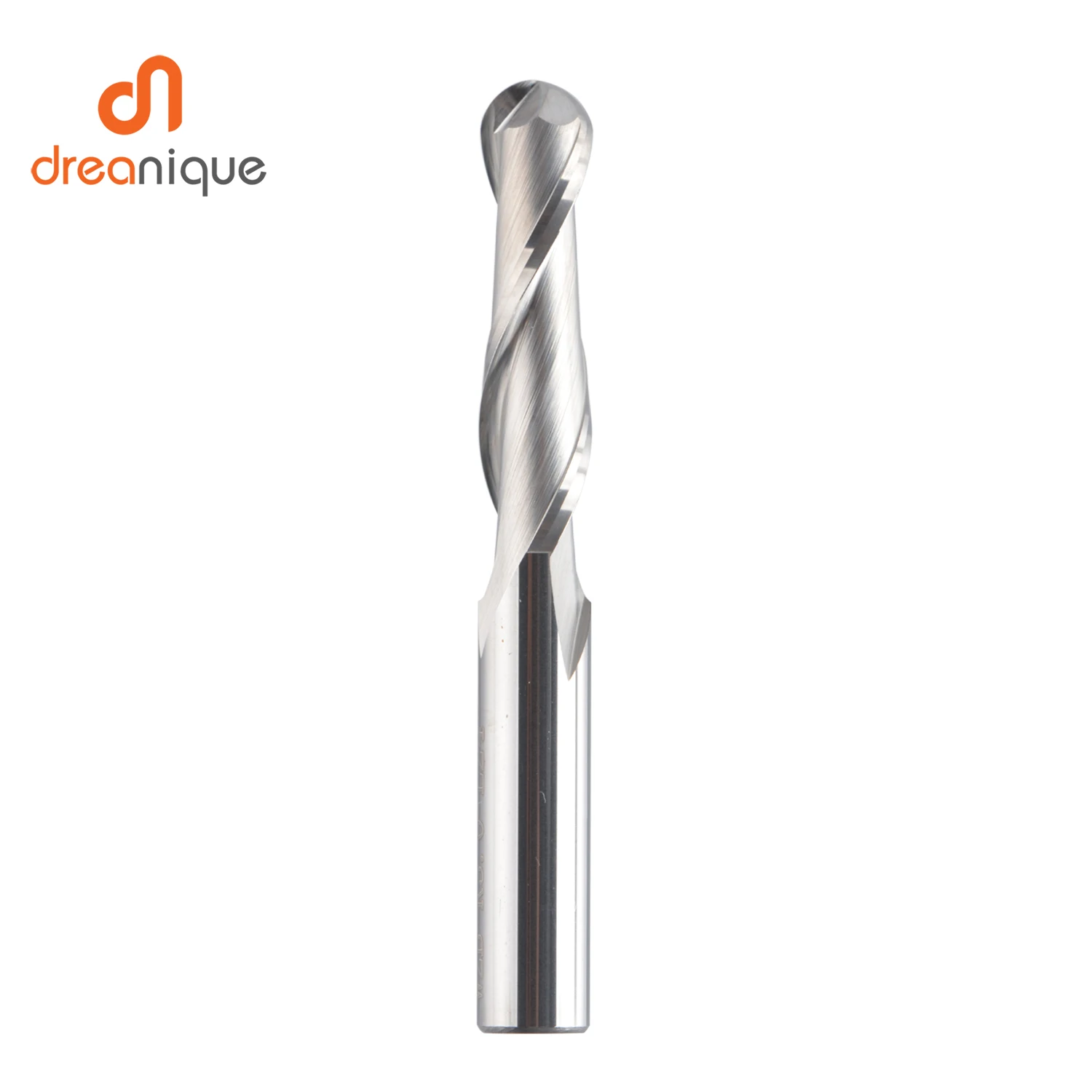 Dreanique 1pc Carbide Ball Nose End Milling Cutter 2 Flutes R0.5-R4.0 End Mill Router Bit for wood and aluminium W2B