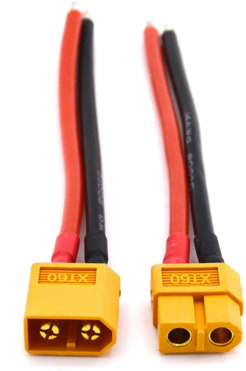 Złącze Amass XT60 Wtyk męski i żeński z przewodem silikonowym 10/15 cm14 AWG do samolotu RC Quadcopter Lipo Battery ESC FPV Drone