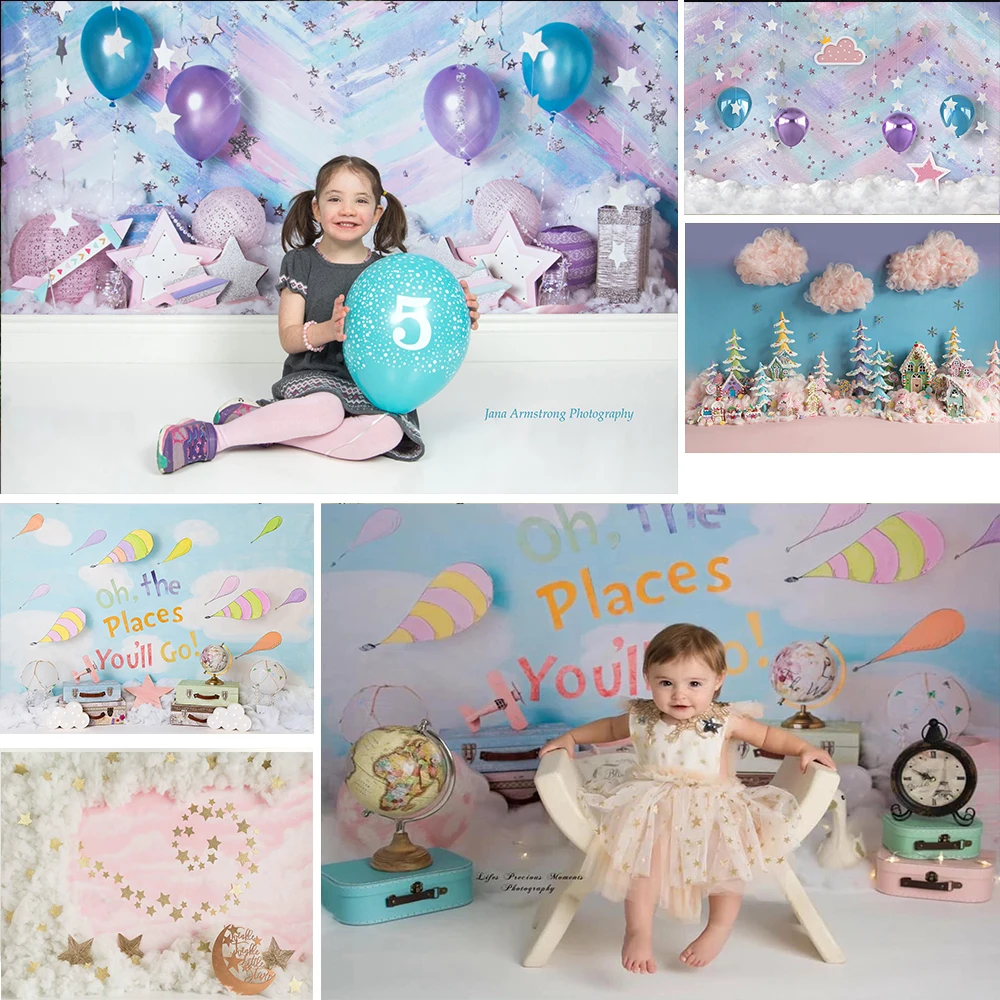 Children Portrait Backdrop for Photo Studio Newborn 1st Birthday Cake Smash Background Photography Party Decoration Photo Shoot