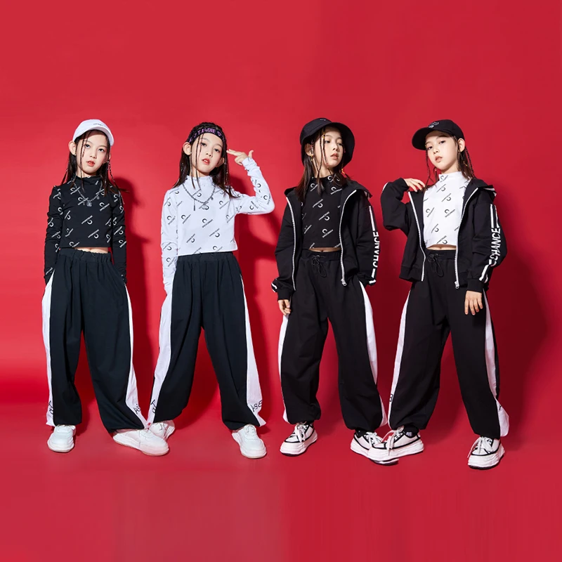 

Girls Street Dance Clothes Outfits School Jazz Dancing Performance Stage Costume Hip Hop Streetwear Festival Clothing YS2864