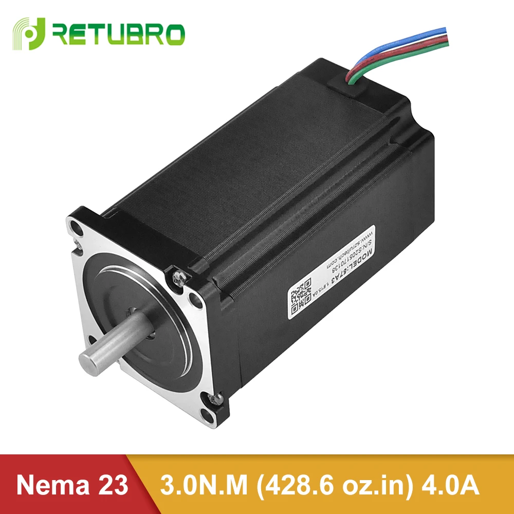 Stepper Motor Nema 23 57A3 Full tested / 1 year warranty  4-wire 3NM open loop hybrid stepper motor 4a for cnc machine