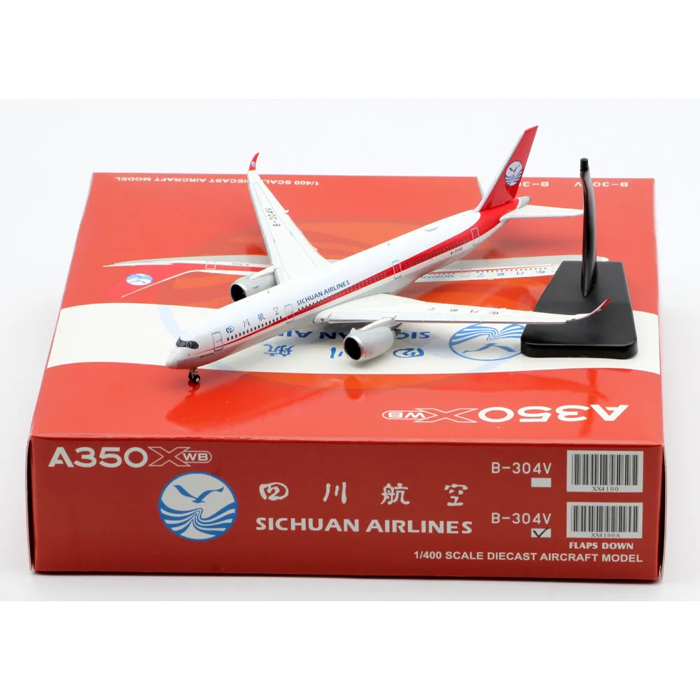 

1:400 Alloy Collectible Plane Gift JC Wings XX4100A Sichuan Airlines Airbus A350-900XWB Diecast Aircraft Model B-304V Flaps Down