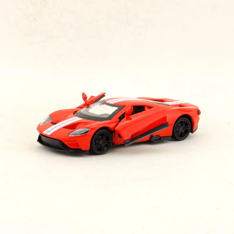 Diecast Metal Toy Model 1:42 Scale 2017 Ford GT Super Car Pull Back Doors Openable Educational Collection Gift Kid Match Box