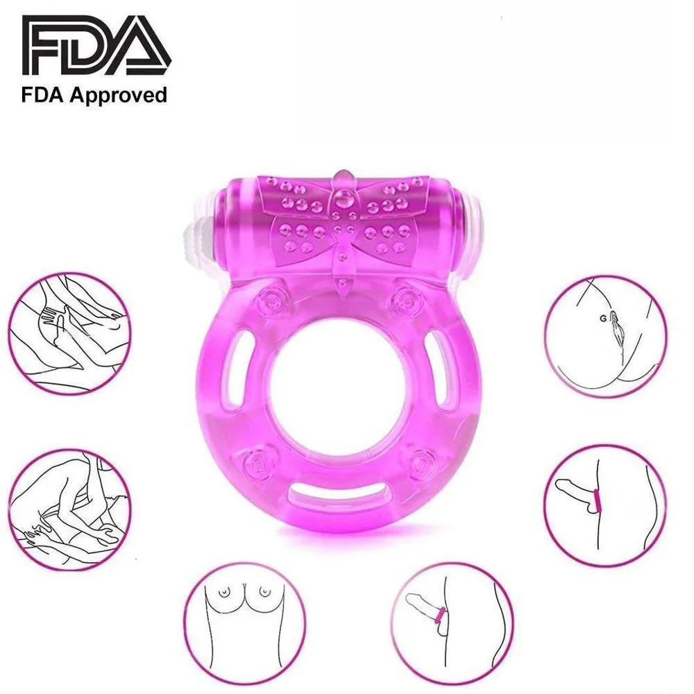 Delay Penis Rings Vibrating Cock Ring, Stretchy Intense Clit Stimulation Couples Sexy Toy Premature Ejaculation Lock Sex Product