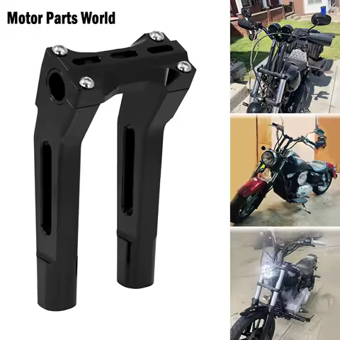 Motorcycle Black 10'' Handlebar Risers Clamp W/Pullback For Harley Sportster XL883 Touring Road Glide Road King Dyna Softail