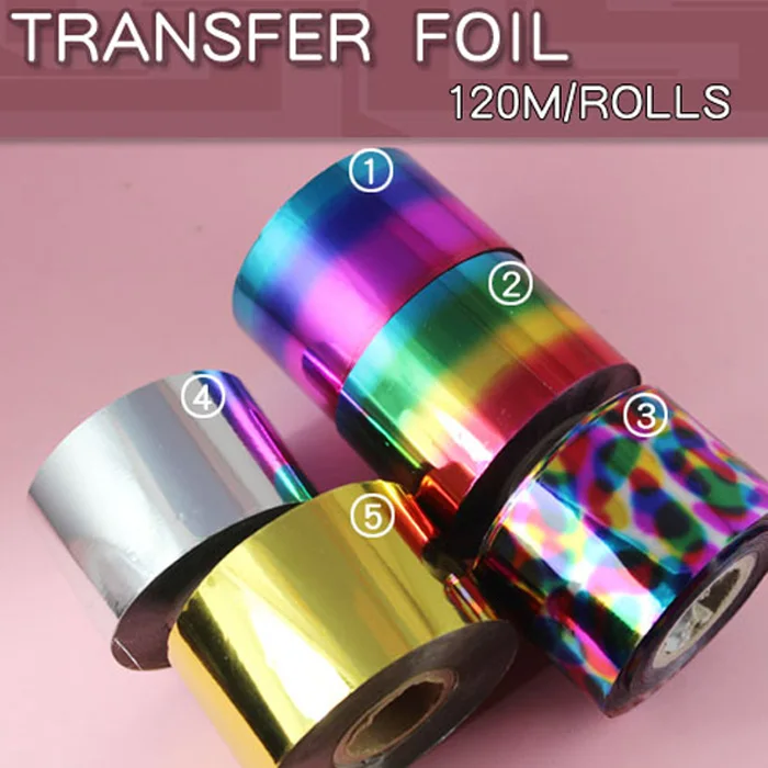 

1pcs/lot Gradient Color Nail Foil roll Sticker for Nail Art Decoration 4cm*120m Nail Art Silver Gold rose gold Transfer Sticker