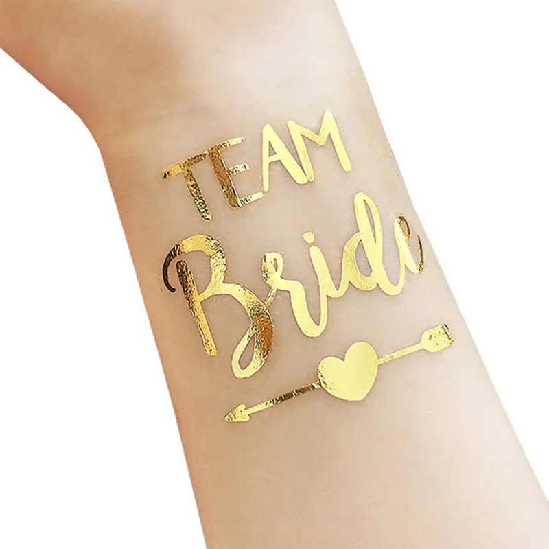 5pcs Waterproof Team Bride Team Temporary Tattoo Bachelorette Party Sticker Decoration Marriage Bride To Be Party Supplies