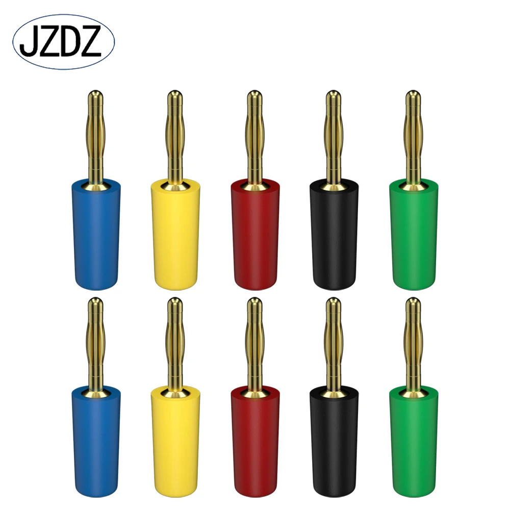 JZDZ 10pcs 2mm Banana Plug Electrical Connector Adaptor 5 Colors J.10002