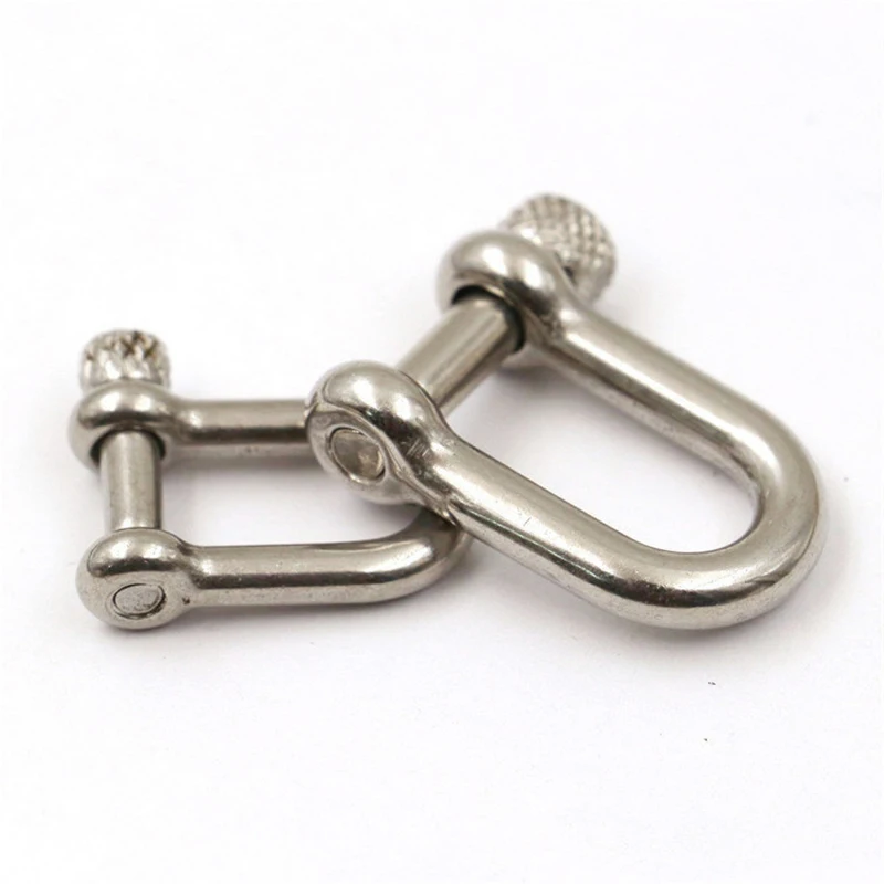 1 x Stainless Steel Carabiner D Bow Shackle Fob Key Ring Keychain Hook Screw Joint Connector Buckle 2 sizes available