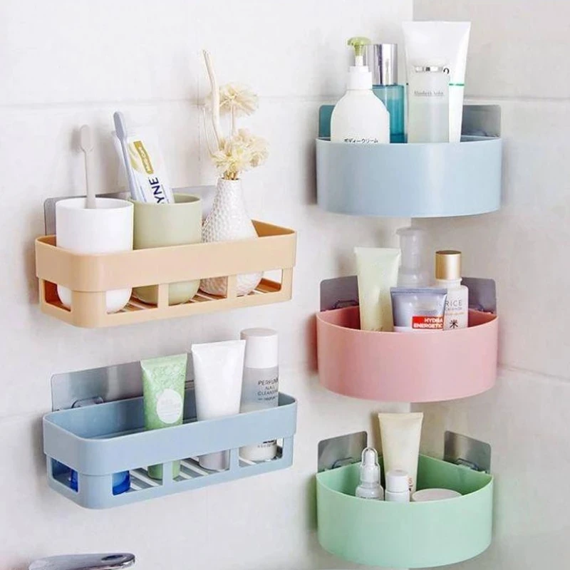 Multifunction Bathroom Storage Suction Holder Shelf Sponge Drain Rack  Kitchen Organizer Sink Kitchen Accessories Bath Baskets