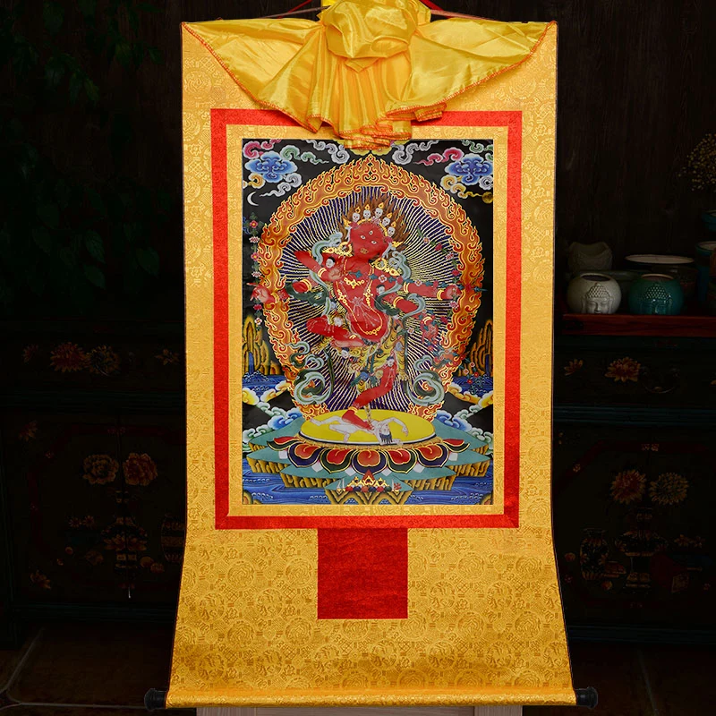 

35Cm Tibetan Buddhism Embroidery Kurukulla Buddha Statue Thangka Print Scroll Hanging Decorations