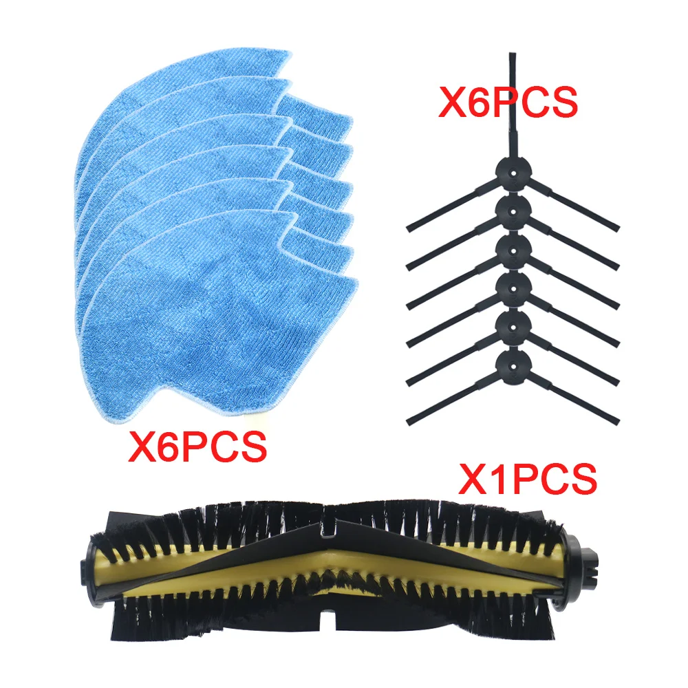 13ชิ้น/เซ็ตสำหรับIlife V7s Proหุ่นยนต์เครื่องดูดฝุ่นชุด (แปรงหลัก * 1 + Mopผ้า * 6 + แปรงด้านข้าง * * * * * * * 6) สำหรับChuwi ILIFE V7s Pro