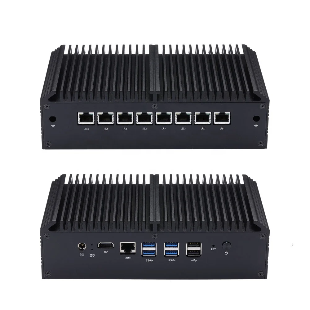 

Qotom-Q355GE 8 Ethernet lan безвентиляторный мини-ПК barebone с двухъядерным процессором