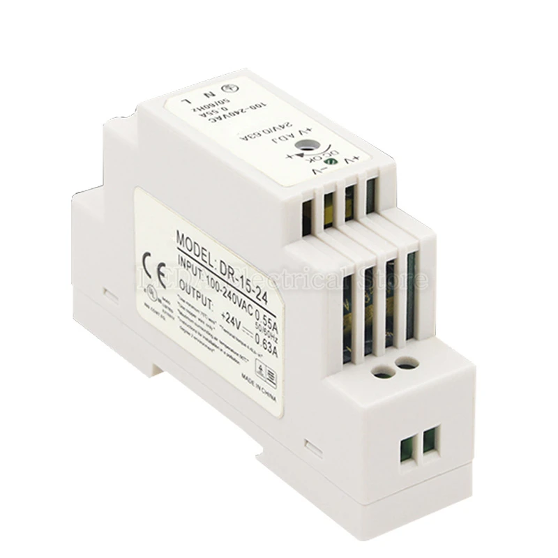 1Pcs DR-15 15W 12V 1.2A Rail Type Switching Power Supply 24V AC to DC Transformer DR-15-12 DR-15-15 DR-15-24