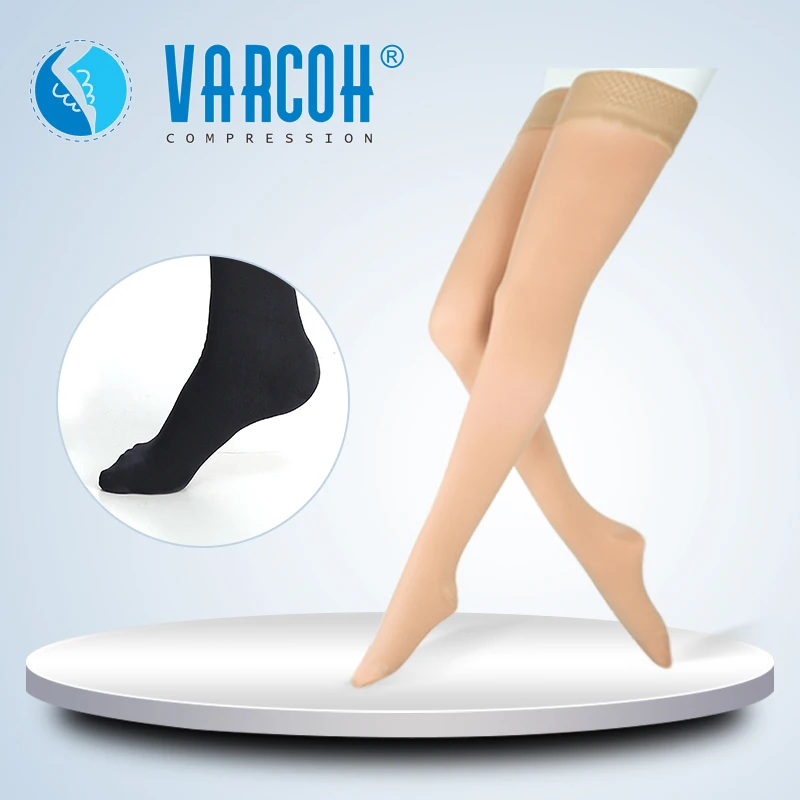 Thigh High Compression Stockings Extra Firm Support 30-40 mmHg Medical Gradient for Women & Men Varicose Veins Edema Swelling