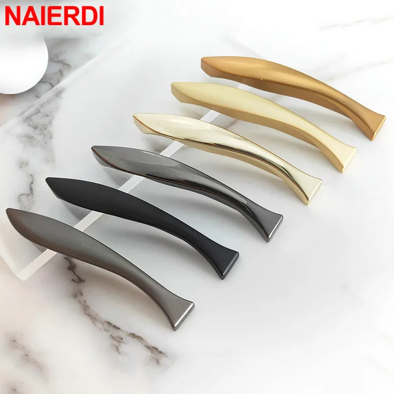 NAIERDI Bright Gold Cabinet Handles Fish Solid Drawer Knobs Zinc Alloy Kitchen Cupboard Door Pulls Furniture Handle Hardware