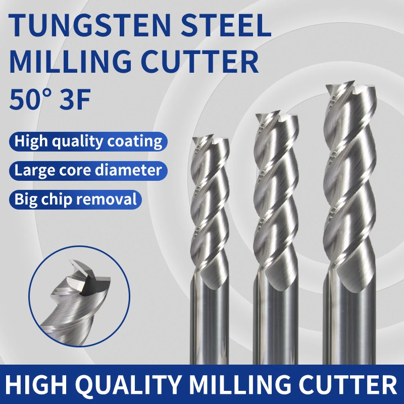 Flauta de Aço Tungstênio Fresa o Carboneto de Revestimento da Liga do Moinho de Extremidade mm mm 10 mm 20 mm Ferramentas Cnc para o Torno Hrc50