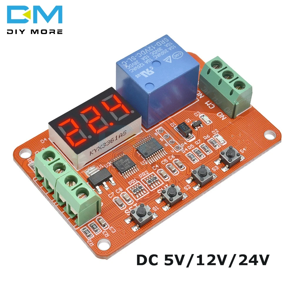 DC 5V 12V 24V DVB01 LED Digital Voltage Comparator Charge Discharge Overvoltage Undervoltage Overload Protection Module 4-wire