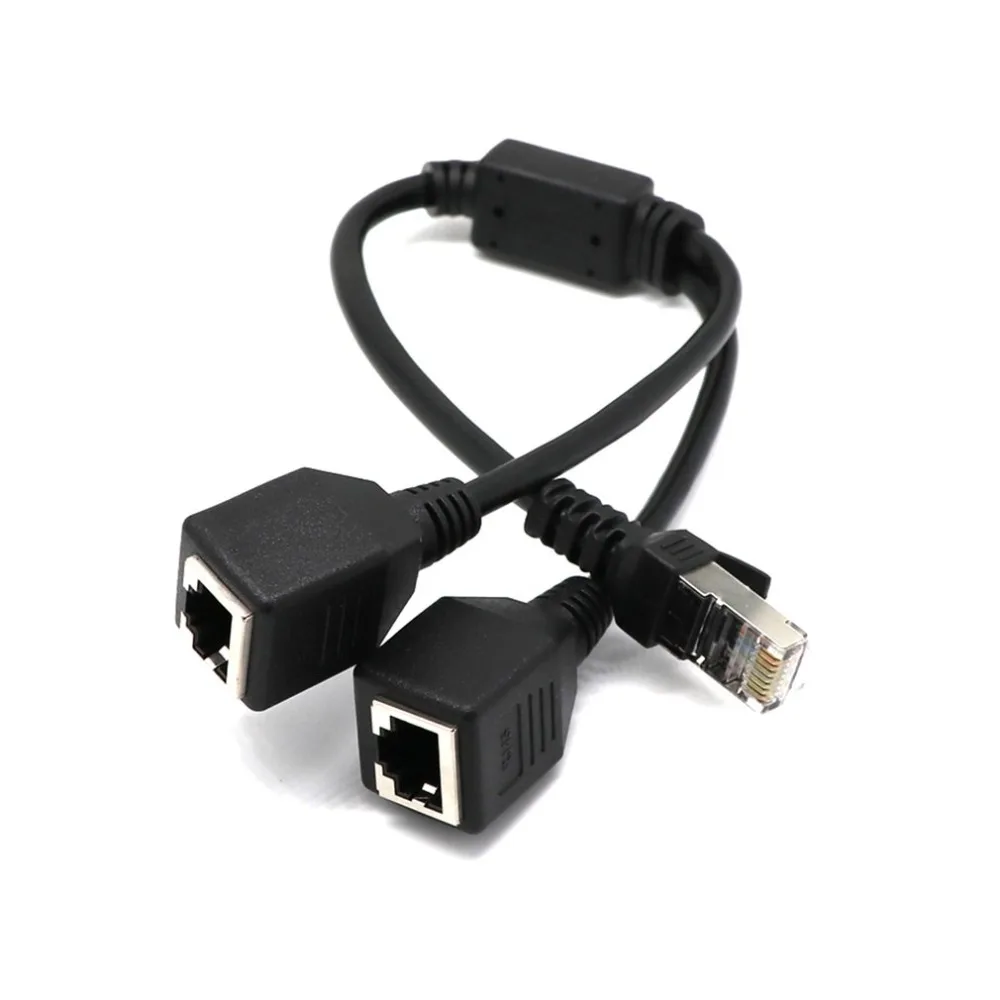 2021 cavo adattatore Splitter di rete RJ45 caldo 1 porta maschio a 2 prese femmina LAN Ethernet Network Splitter Y cavo adattatore