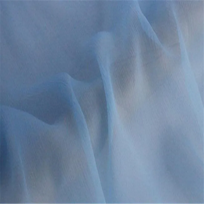 5m/m 140cm Plain Dyed Breathable 100% Pure Silk Crinkle Chiffon Fabric Environmental Crepe Georgette for Giir Summer Scarf