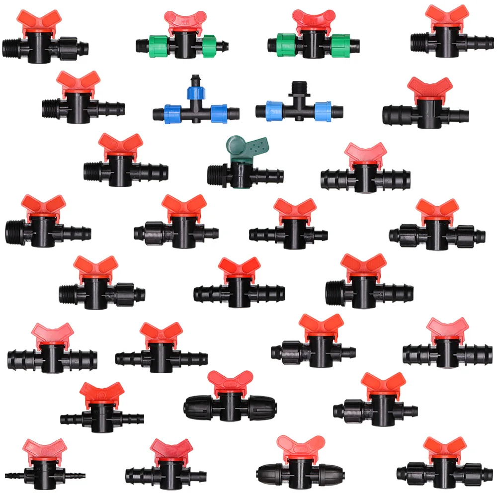 

16mm 20mm 25mm 4/7mm 8/11mm Shut-off Valve Garden Hose Waterstop Barb Connector 1/4'' 1/2'' 3/4'' Drip Irrigation Valve Fittings