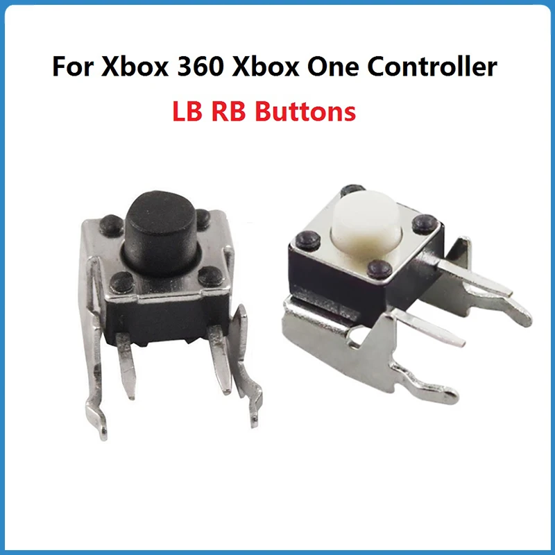 10Pcs/Lot For Xbox 360 Xbox One Controller Rb Lb Buttons Replacement Repair Parts LB RB Switch Bumper Joystick Button White/Blac